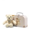 Ours en peluche T. Mila 21 cm vanille avec sa valise