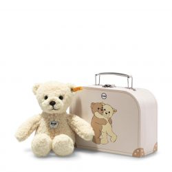 Ours en peluche T. Mila 21 cm vanille avec sa valise