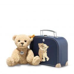 Peluche ours Teddy Ben 21 cm beige avec sa valise