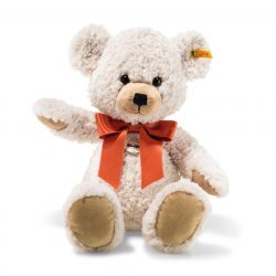 Peluche ours avec ruban rouge Teddy-pantin Lilly, crème, 40 cm
