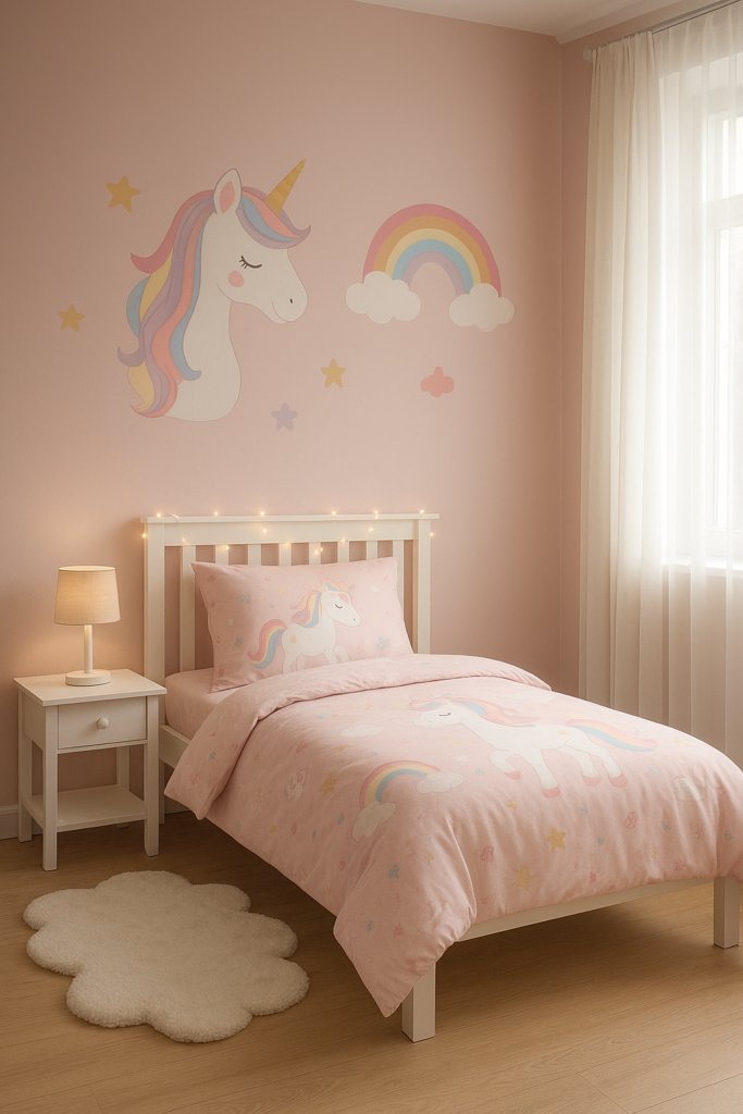 Décorer une chambre d'enfant sur le thème licorne : 15 idées