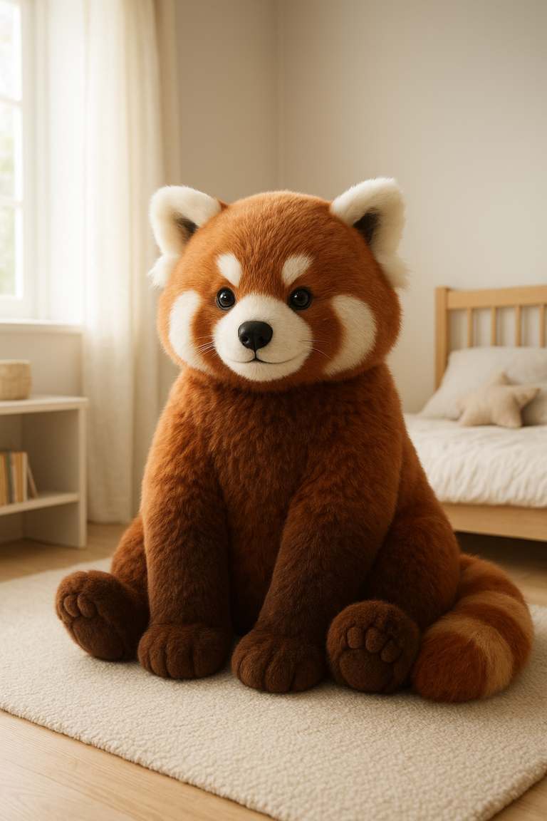 Peluche panda roux géante : guide tailles, lestage, prix